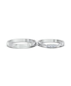 Nhẫn cưới TG25 vàng trắng White Gold thiết kế trẻ trung, hiện đại