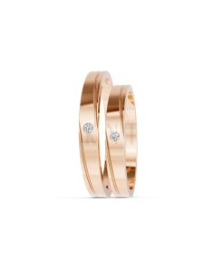 Nhẫn Cưới TG3 vàng hồng Rose Gold vàng đẹp, kiểu dáng trẻ trung, độc đáo