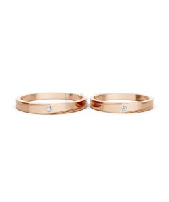 Nhẫn Cưới TG3 vàng hồng Rose Gold phong cách trẻ trung, nổi bật