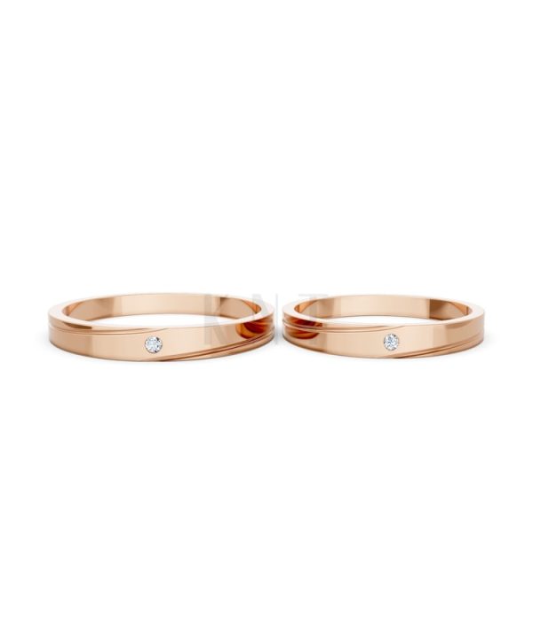 Nhẫn Cưới TG3 vàng hồng Rose Gold phong cách trẻ trung, nổi bật
