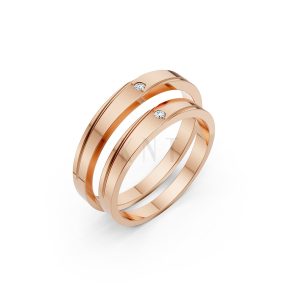 Nhẫn Cưới TG3 vàng hồng Rose Gold họa tiết ấn tượng, cá tính