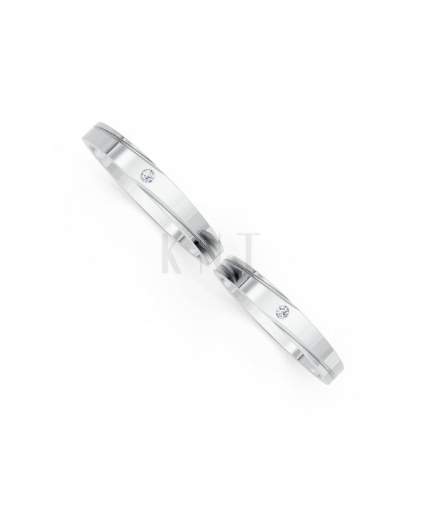 Nhẫn Cưới TG3 vàng trắng White Gold thiết kế trẻ trung, hiện đại