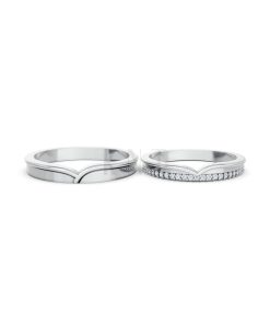 Nhẫn cưới TG4 vàng trắng White Gold thiết kế trẻ trung, hiện đại