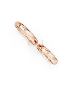 Nhẫn cưới TG8 vàng hồng Rose Gold vàng đẹp, kiểu dáng trẻ trung, độc đáo