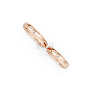 Nhẫn cưới TG8 vàng hồng Rose Gold vàng đẹp, kiểu dáng trẻ trung, độc đáo