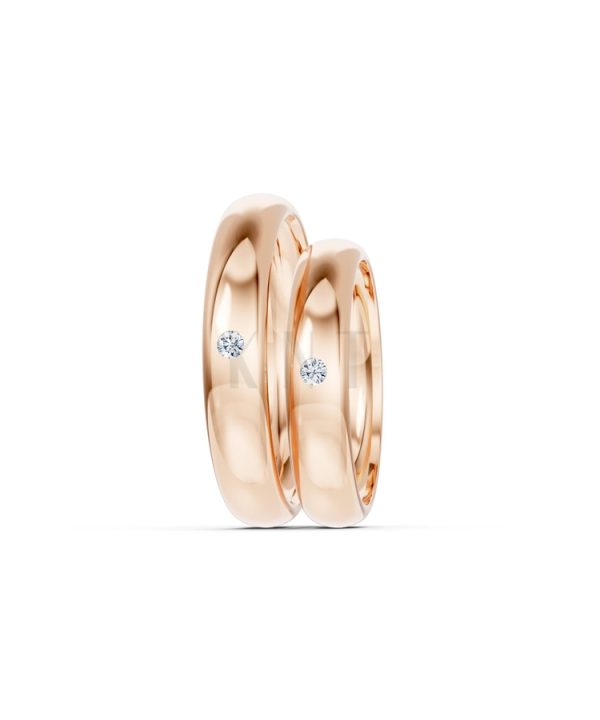 Nhẫn cưới TG8 vàng hồng Rose Gold phong cách trẻ trung, nổi bật
