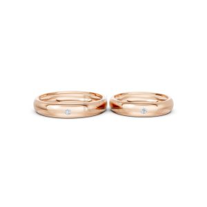 Nhẫn cưới TG8 vàng hồng Rose Gold thiết kế đối xứng, phong cách, ấn tượng