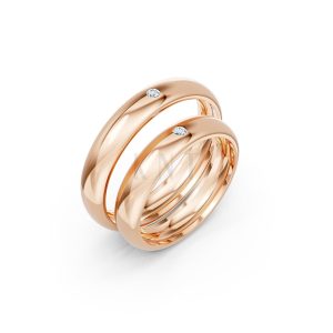 Nhẫn cưới TG8 vàng hồng Rose Gold họa tiết ấn tượng, cá tính