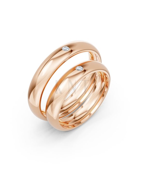 Nhẫn cưới TG8 vàng hồng Rose Gold họa tiết ấn tượng, cá tính
