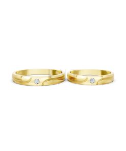 Nhẫn cưới TG9 Vàng Gold vàng 10K/14K/18K/607 cao cấp, thanh lịch