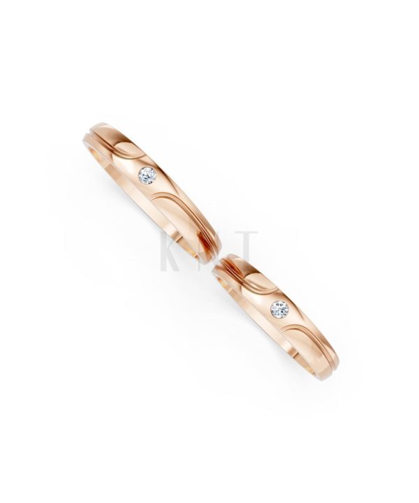 Nhẫn cưới TG9 vàng hồng Rose Gold phong cách trẻ trung, nổi bật