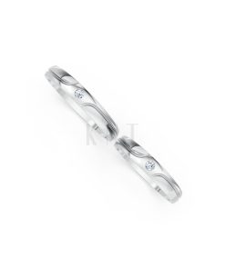 Nhẫn cưới TG9 vàng trắng White Gold vàng sáng, đường nét sắc sảo, tinh tế