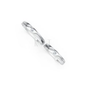 Nhẫn cưới TG9 vàng trắng White Gold vàng sáng, đường nét sắc sảo, tinh tế