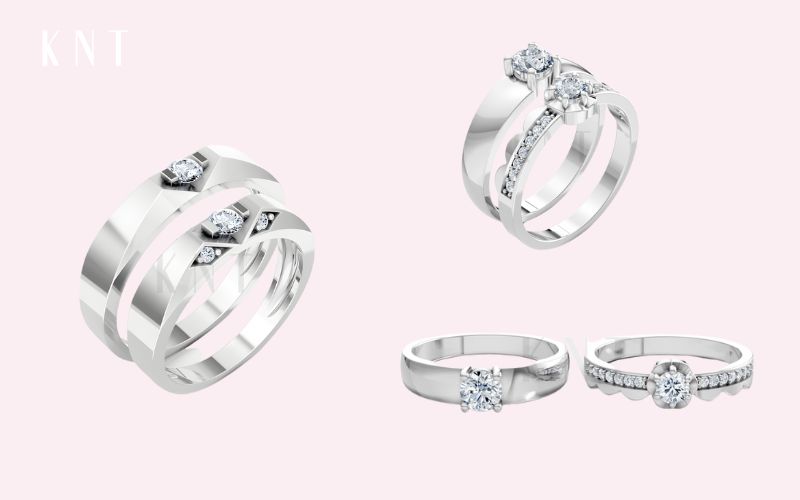 Sắc trắng tinh khiết của nhẫn cưới vàng trắng