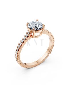 Nhẫn đính hôn LX4D màu vàng hồng Rose Gold họa tiết ấn tượng, cá tính