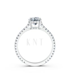 Nhẫn đính hôn LX4D màu vàng trắng White Gold vàng sáng bóng, thiết kế trẻ trung