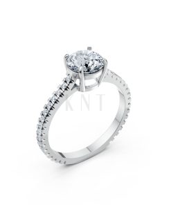 Nhẫn đính hôn LX4D màu vàng trắng White Gold kiểu dáng hiện đại, nổi bật