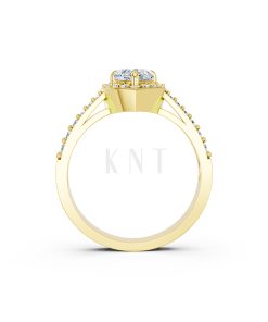 Nhẫn đính hôn R11 màu Vàng Gold vàng 10K/14K/18K/607 cao cấp, thanh lịch