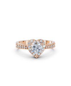 Nhẫn đính hôn R11 màu vàng hồng Rose Gold thiết kế đối xứng, phong cách, ấn tượng