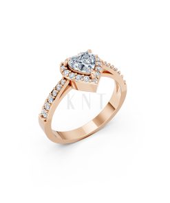 Nhẫn đính hôn R11 màu vàng hồng Rose Gold họa tiết ấn tượng, cá tính