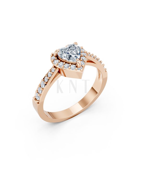 Nhẫn đính hôn R11 màu vàng hồng Rose Gold họa tiết ấn tượng, cá tính