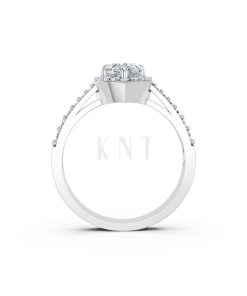 Nhẫn đính hôn R11 màu vàng trắng White Gold kiểu dáng cá tính, hiện đại