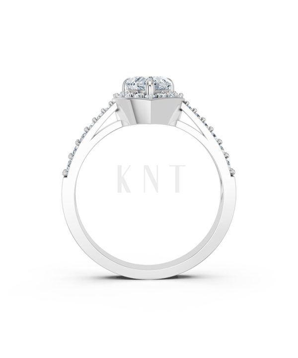 Nhẫn đính hôn R11 màu vàng trắng White Gold kiểu dáng cá tính, hiện đại