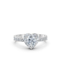 Nhẫn đính hôn R11 màu vàng trắng White Gold vàng sáng bóng, thiết kế trẻ trung