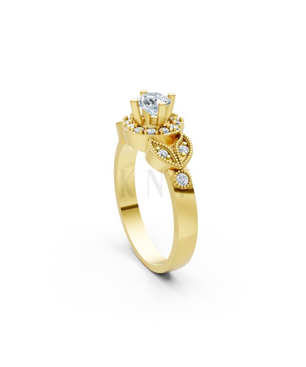 Nhẫn đính hôn R113 màu Vàng Gold thiết kế tinh xảo, độc đáo