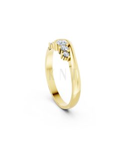 Nhẫn đính hôn R17 màu Vàng Gold đính đá trắng, thiết kế phá cách, sang trọng