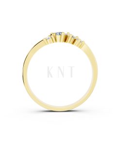 Nhẫn đính hôn R17 màu Vàng Gold vàng 10K/14K/18K/607 đính đá nhỏ, thanh lịch