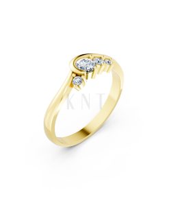 Nhẫn đính hôn R17 màu Vàng Gold thiết kế tinh tế, sang trọng