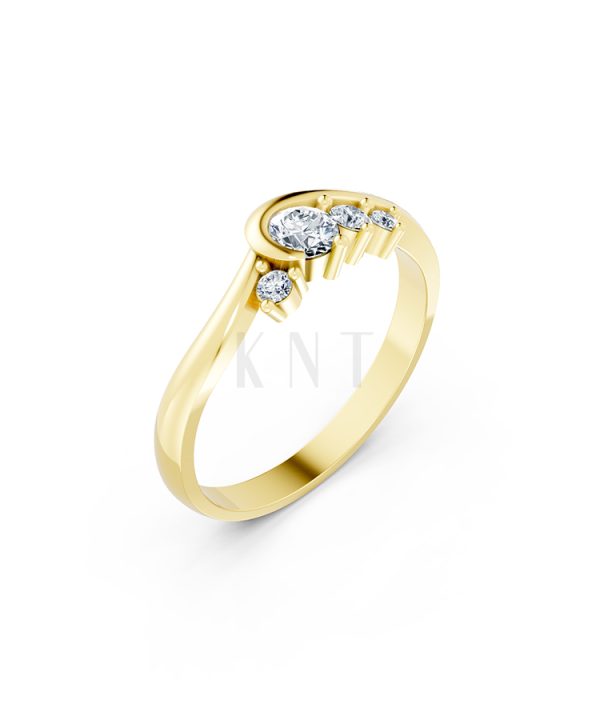 Nhẫn đính hôn R17 màu Vàng Gold thiết kế tinh tế, sang trọng