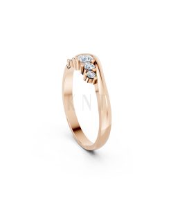 Nhẫn đính hôn R17 màu vàng hồng Rose Gold cặp đôi, phong cách trẻ trung, nổi bật
