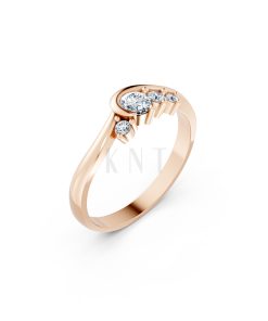 Nhẫn đính hôn R17 màu vàng hồng Rose Gold họa tiết ấn tượng, cá tính