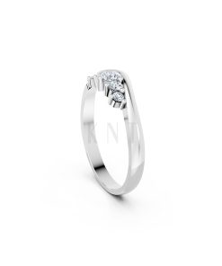 Nhẫn đính hôn R17 màu vàng trắng White Gold kiểu dáng cá tính, hiện đại