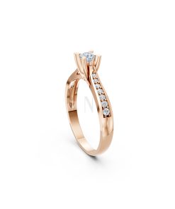 Nhẫn đính hôn R19 màu vàng hồng Rose Gold phong cách trẻ trung, nổi bật
