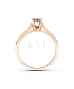 Nhẫn đính hôn R19 màu vàng hồng Rose Gold vàng đẹp, họa tiết hình học, độc đáo