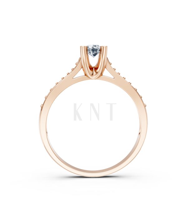 Nhẫn đính hôn R19 màu vàng hồng Rose Gold vàng đẹp, họa tiết hình học, độc đáo