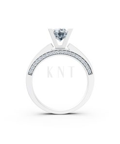 Nhẫn đính hôn R202 thiết kế solitaire đá chủ lớn sang trọng màu vàng trắng White Gold vàng sáng bóng, thiết kế trẻ trung