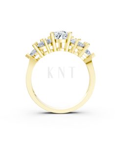 NHẪN ĐÍNH HÔN ĐÁ US - R211 - QUYẾN RŨ, QUÝ PHÁI màu Vàng Gold vàng 10K/14K/18K/607 đính đá nhỏ, thanh lịch