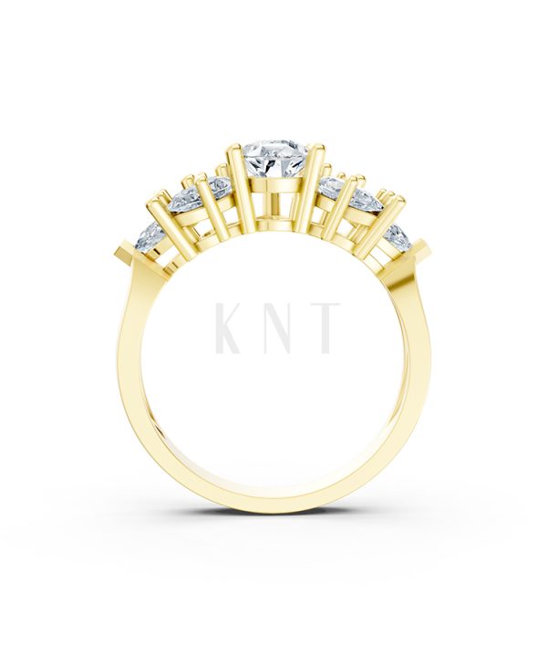 NHẪN ĐÍNH HÔN ĐÁ US - R211 - QUYẾN RŨ, QUÝ PHÁI màu Vàng Gold vàng 10K/14K/18K/607 đính đá nhỏ, thanh lịch