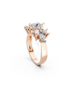 NHẪN ĐÍNH HÔN ĐÁ US - R211 - QUYẾN RŨ, QUÝ PHÁI màu vàng hồng Rose Gold cặp đôi, phong cách trẻ trung, nổi bật