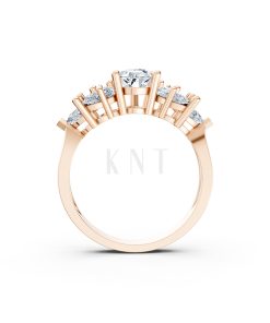 NHẪN ĐÍNH HÔN ĐÁ US - R211 - QUYẾN RŨ, QUÝ PHÁI màu vàng hồng Rose Gold thiết kế đối xứng, phong cách, ấn tượng