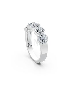 Nhẫn đính hôn R212 màu vàng trắng White Gold vàng sáng, đường nét sắc sảo, tinh tế