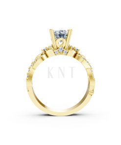 Nhẫn đính hôn R218 thiết kế đài hoa sang trọng cổ điển màu Vàng Gold vàng 10K/14K/18K/607 đính đá nhỏ, thanh lịch