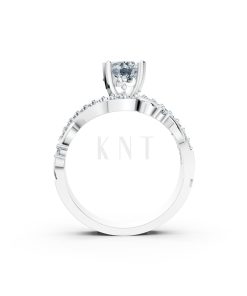 Nhẫn đính hôn R219 thiết kế cổ điển đính đá chủ lấp lánh màu vàng trắng White Gold kiểu dáng cá tính, hiện đại