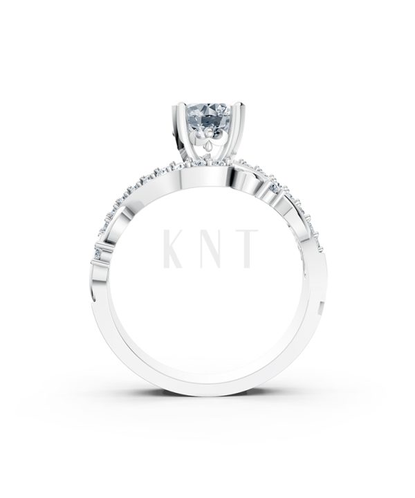 Nhẫn đính hôn R219 thiết kế cổ điển đính đá chủ lấp lánh màu vàng trắng White Gold kiểu dáng cá tính, hiện đại