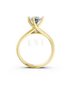 Nhẫn đính hôn đá US R225 kiểu dáng hiện đại, mặt đá lớn màu Vàng Gold vàng 10K/14K/18K/607 đính đá nhỏ, thanh lịch