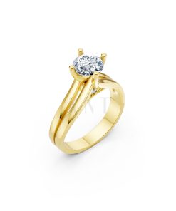 Nhẫn đính hôn đá US R225 kiểu dáng hiện đại, mặt đá lớn màu Vàng Gold thiết kế tinh tế, sang trọng